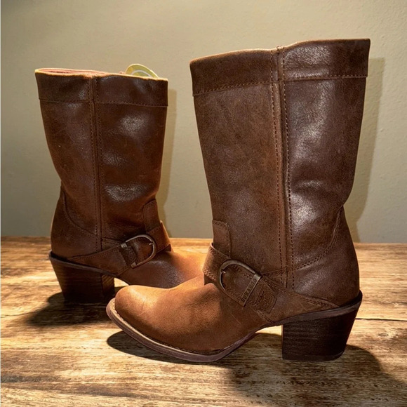 Durango brown Pull On Heeled Harness Western Cowboy  Boots Size 6.5 NWT - Picture 5 of 9